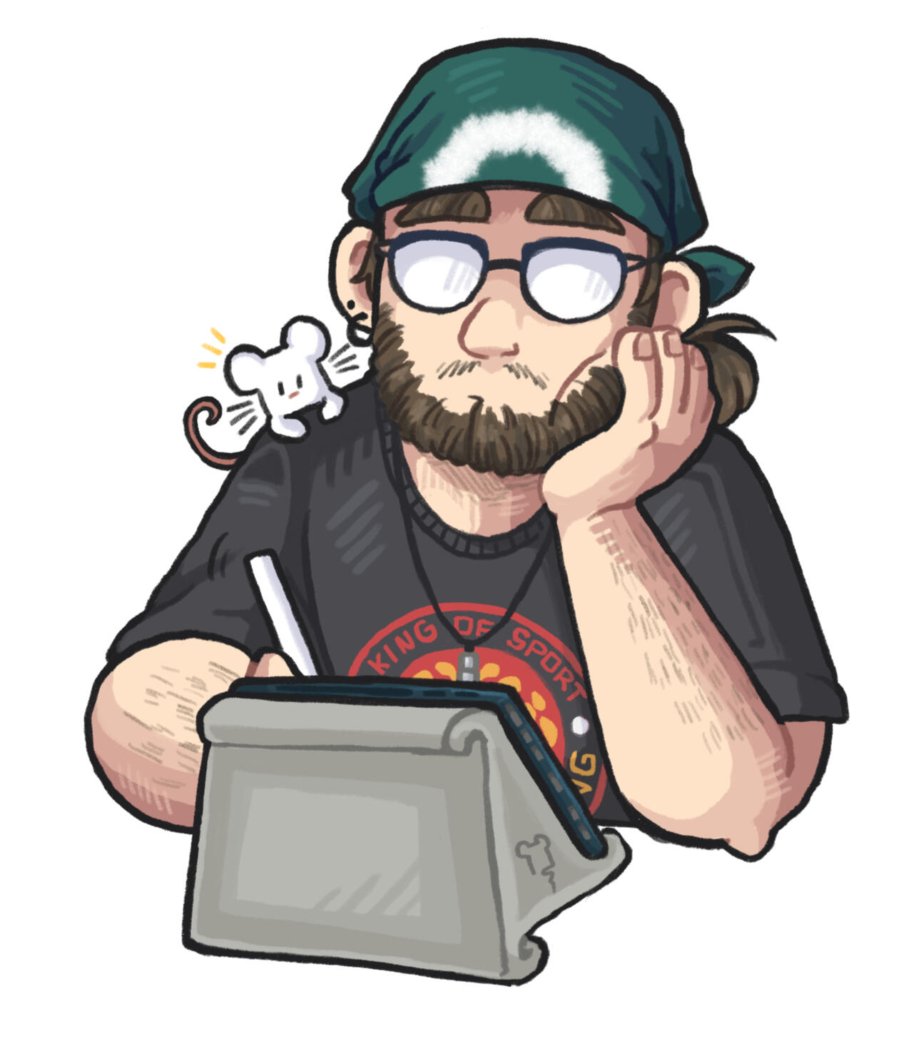 About page self portrait.